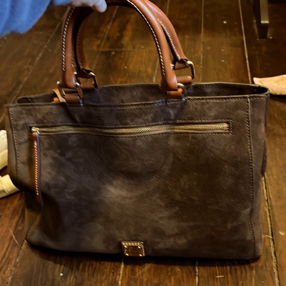Dooney and Bourke Brown Suede Tmoro Bag